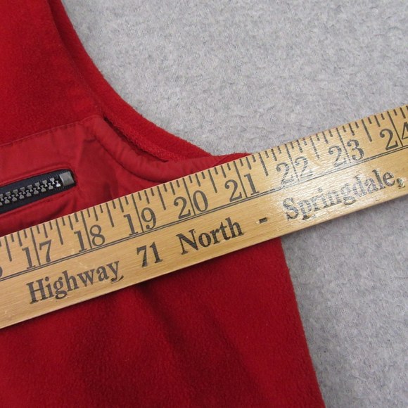 Vintage Abercrombie Fitch Mens Fleece Vest M Red Full Zip Pockets Mock Neck - Picture 4 of 7